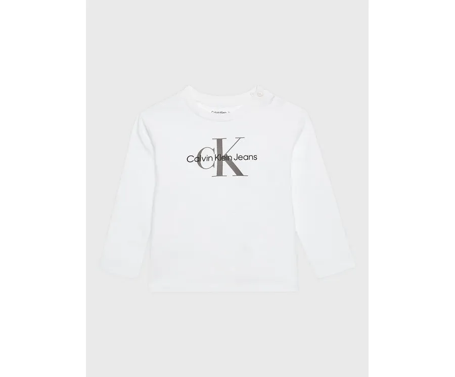 obrazek 1 Calvin Klein Jeans Bluzka Monogram IN0IN00005 Biały Regular Fit