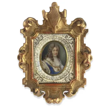 Picture A miniature with a portrait of Philippe d'Orléans painted on an oval ivory plate