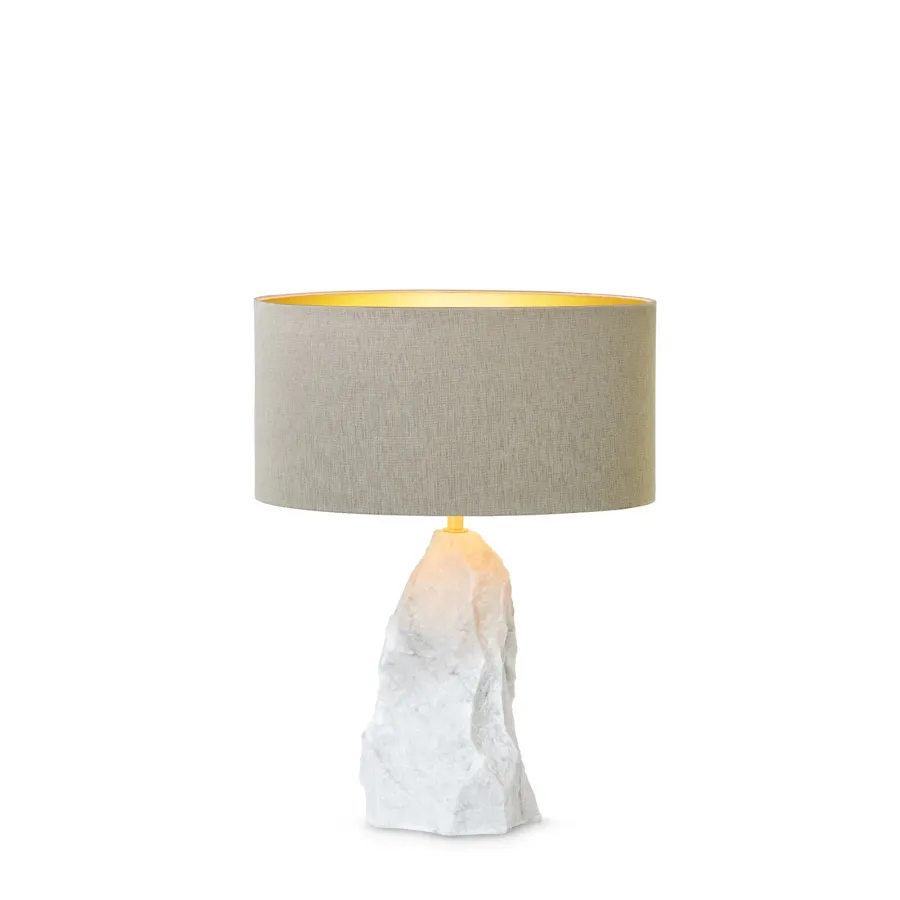 obrazek 3 Lampa stołowa z marmuru z abażurem w kolorze jedwabiu - Ginger & Jagger