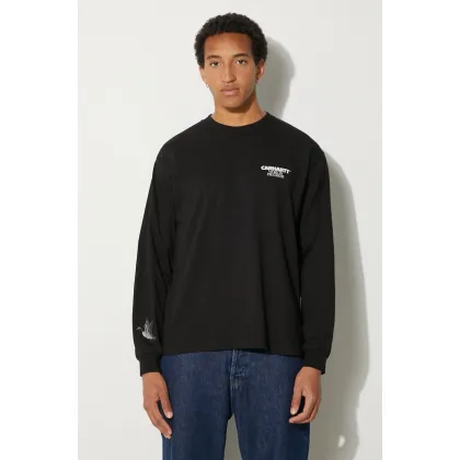 Zdjęcie Carhartt WIP longsleeve bawełniany Ducks kolor czarny z nadrukiem I033663.89XX