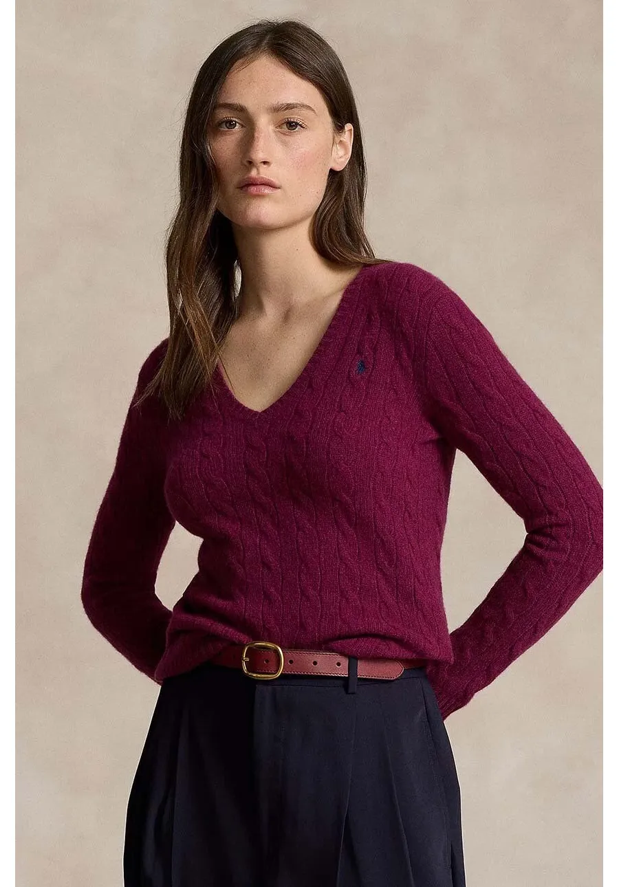 obrazek 1 Polo Ralph Lauren sweter wełniany damski kolor fioletowy lekki
