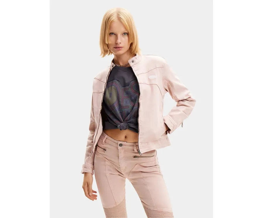 obrazek 1 Desigual Kurtka jeansowa California 24SWED49 Różowy Regular Fit