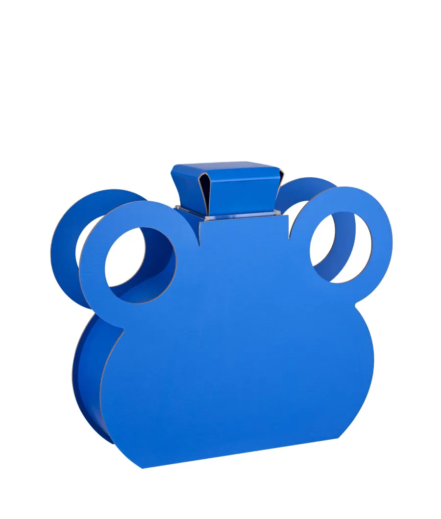 obrazek 3 Wyjątkowy wazon Otto 9x42xH38 cm ze skóry w kolorze błękitu Majorelle