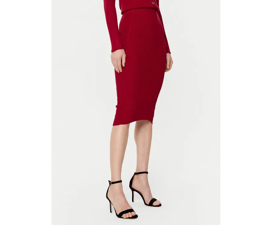 obrazek 1 Guess Spódnica midi W5RD15 Z2V62 Czerwony Slim Fit