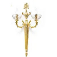 Picture Exclusive wall lamp with crystal boubeches and a gold-decorated ceiling lamp - Il Paralume Marina