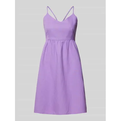 Zdjęcie Sukienka o długości do kolan z mieszanki lnu i bawełny z wycięciem