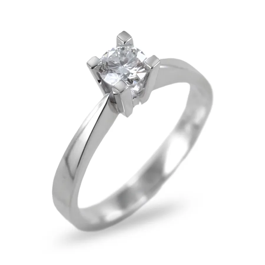 obrazek 1 Włoski pierścionek Solitaire z wysoką oprawą ze średnim diamentem