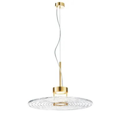 Zdjęcie Żyrandol „Ripple hat” z pojedynczym poziomym kryształowym dyskiem – Il Paralume Marina