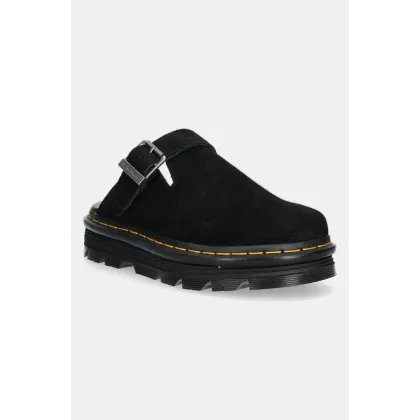 Zdjęcie Dr. Martens klapki zamszowe ZebZag Mule Mule kolor czarny DM31657001