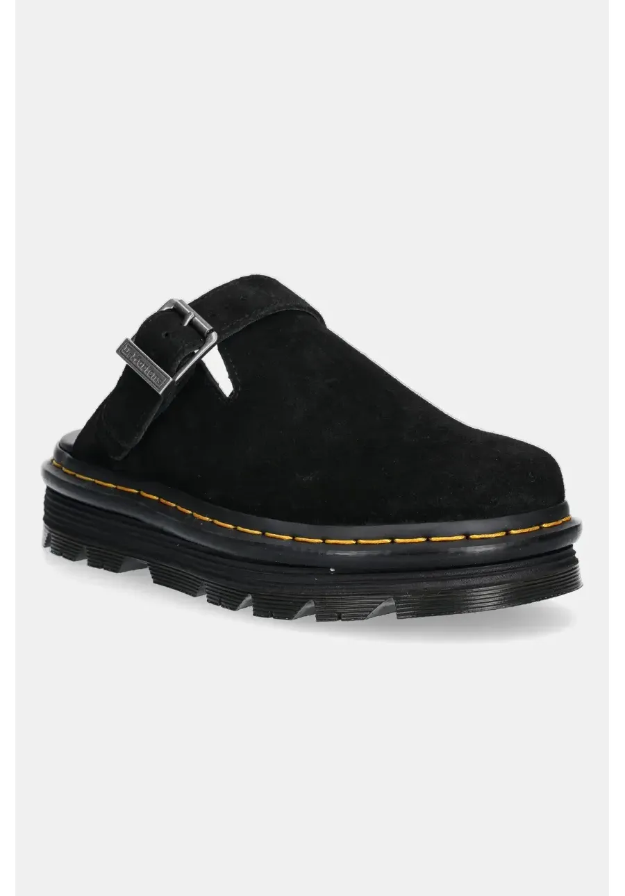 obrazek 1 Dr. Martens klapki zamszowe ZebZag Mule Mule kolor czarny DM31657001