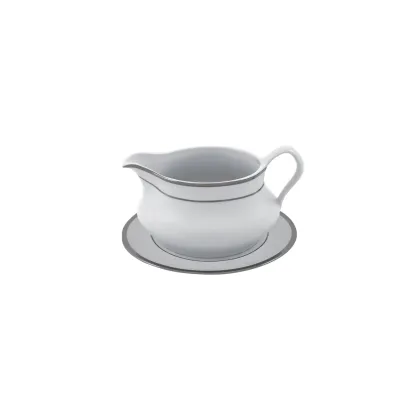 Zdjęcie Piękna porcelanowa sosjerka z kolekcji Ethereal White - Porcel