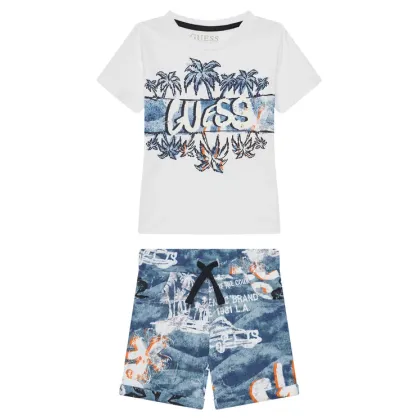 Zdjęcie Guess Komplet t-shirt i spodenki N5GG13 K8HM4 Niebieski Regular Fit