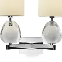 Zdjęcie Dwupunktowa lampa ścienna wykonana z dmuchanych elementów kryształowych H.39xL.33xP.25 cm