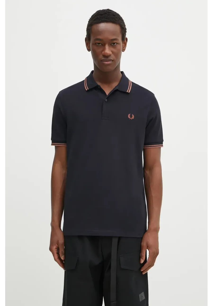 obrazek 1 Fred Perry polo bawełniane męski kolor granatowy gładki M3600.Y31