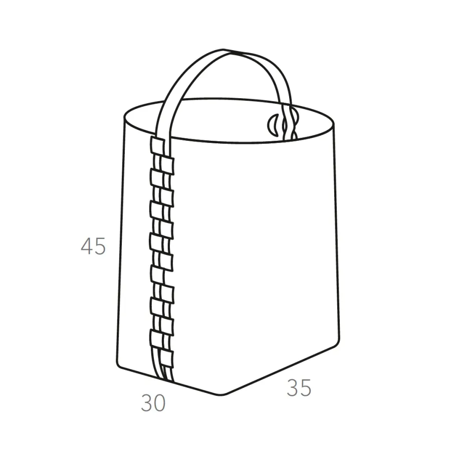 obrazek 3 Piękny czekoladowy skórzany kosz Helena z rączką 35x30xH45 cm