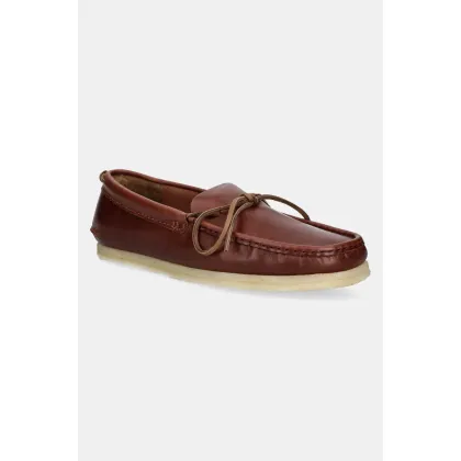 Zdjęcie Clarks Originals mokasyny skórzane Godney Mocc męskie kolor brązowy 26181124