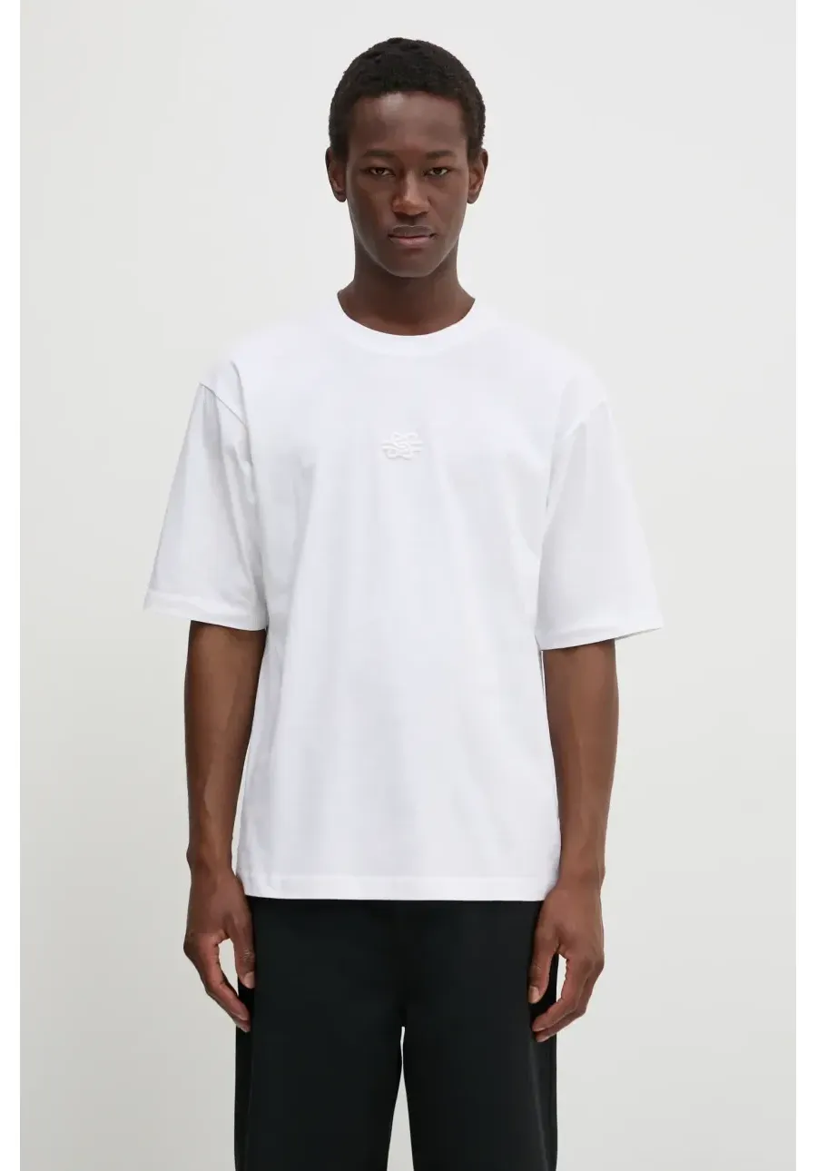 obrazek 1 Filling Pieces t-shirt bawełniany Boxy Embroidered kolor biały z aplikacją 74413791901