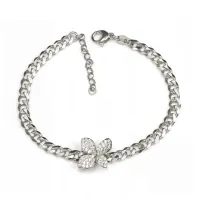 Picture A unique bracelet made of rhodium-plated silver and white zircons