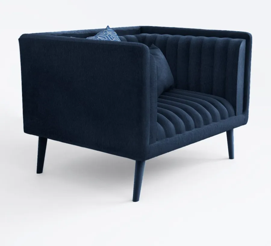obrazek 3 Granatowy luksusowy fotel do stylowego salonu – Muranti
