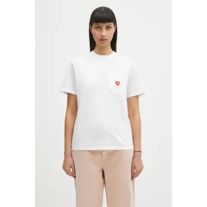 Zdjęcie Carhartt WIP t-shirt bawełniany S/S Pocket Heart T-Shirt damski kolor biały I032180