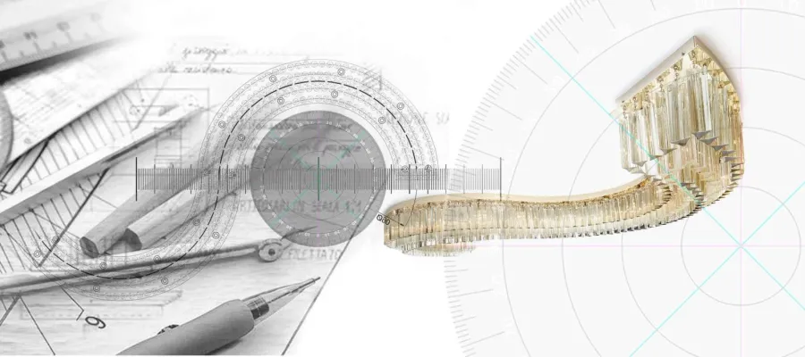 obrazek 3 Lampa podłogowa z mosiądzu z rzędami kryształowych pereł z abażurami z białej błyszczącej organzy - Il Paralume Marina
