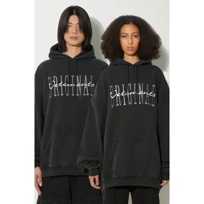Zdjęcie VETEMENTS bluza Original Logo Hoodie kolor czarny z kapturem z aplikacją UE64HD210B