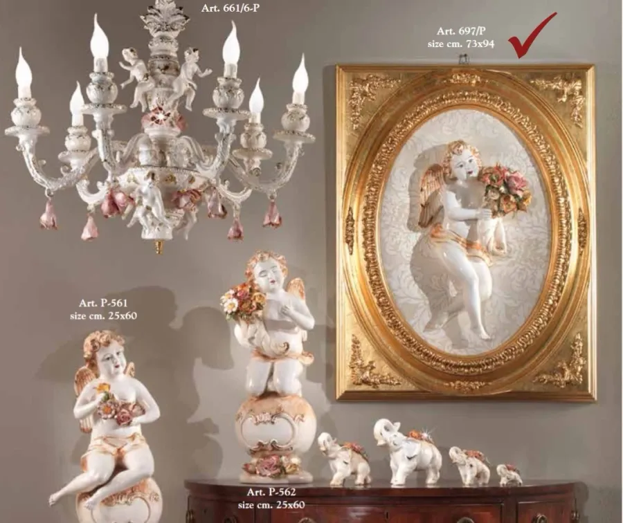 obrazek 2 Włoski ceramiczny obraz z aniołkiem - Ceramiche Sonda