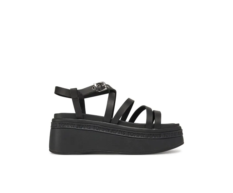 obrazek 1 Tommy Jeans Sandały Tjw Wedgy Strappy Sandal EN0EN02756 Czarny