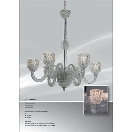 Zdjęcie Wyjątkowy żyrandol w kolorze przezroczystym z sześcioma światłami - Il Paralume Marina