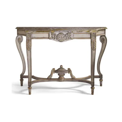 Picture Hand-decorated console with a marble top