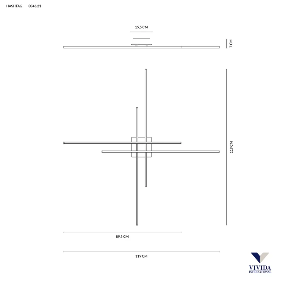 obrazek 2 Lampa ścienna Hashtag 119 w białym kolorze