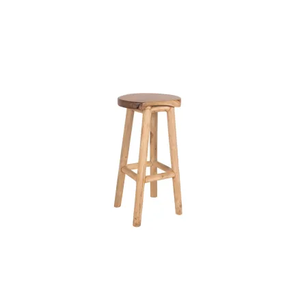 Zdjęcie Stylowy stołek barowy Radice z naturalnego drewna tekowego