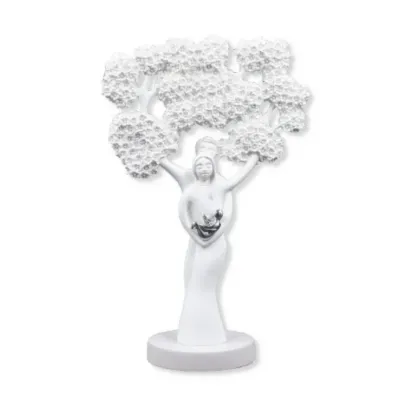 Picture Stylish tree of life sculpture with two figures and a baby