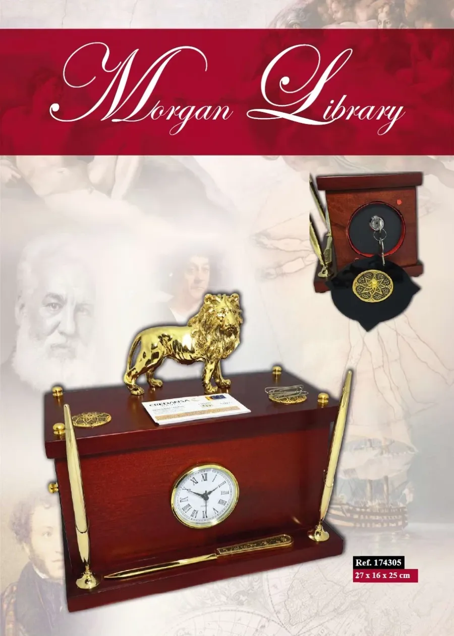obrazek 1 Piękny przybornik Morgan Library zawierający sejf