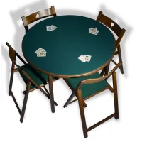 Zdjęcie Okrągły stół Moon z litego drewna bukowego do gry w pokera