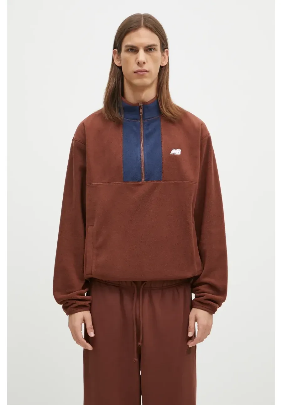 obrazek 1 New Balance bluza polarowa kolor brązowy z aplikacją MT43518ROK