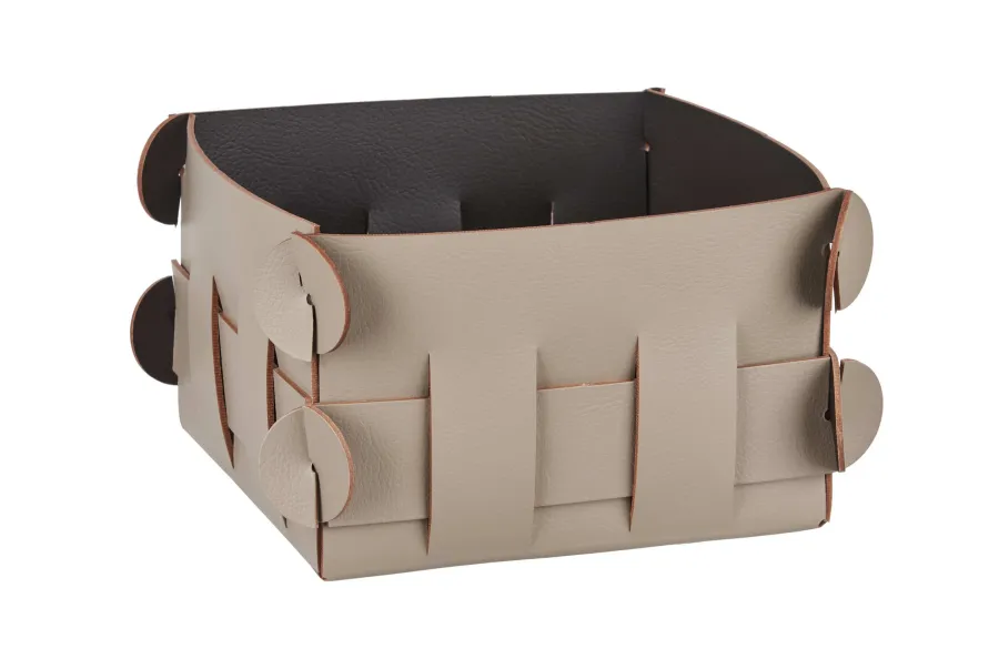 picture 1 Luxurious small Shlesser basket 13x13xH8 cm in cappuccino color