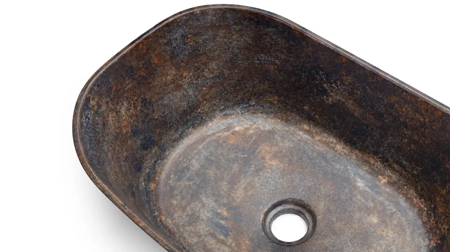obrazek 3 Elitarna umywalka 50 cm LIBRA BASIC – GRANITE, niebiesko-szary i ochra, lakier półmatowy