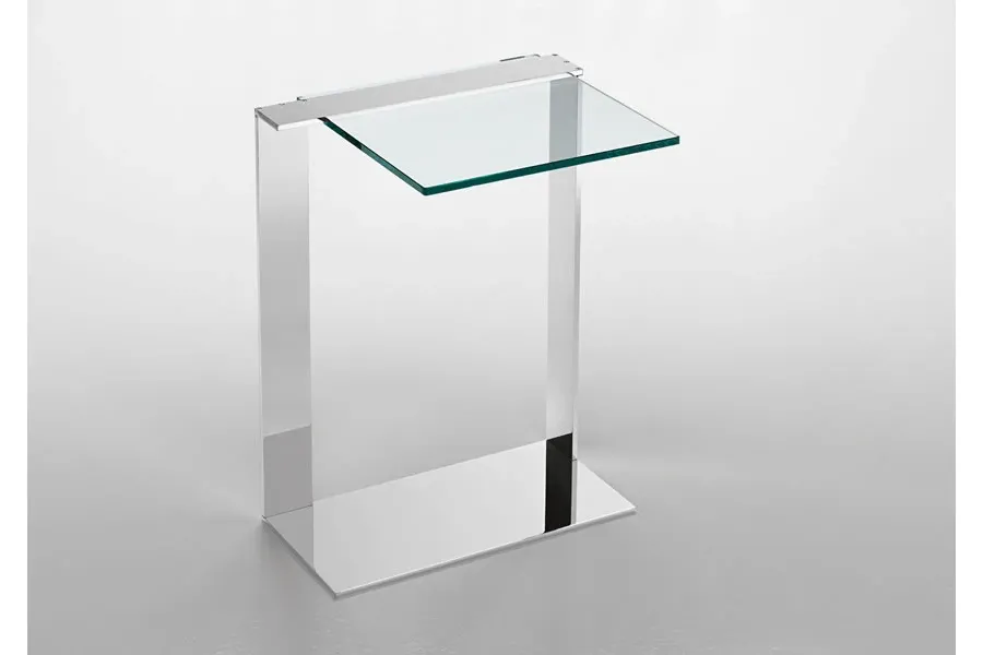 obrazek 2 Szklany włoski stolik z chromowaną strukturą - Tonelli Design