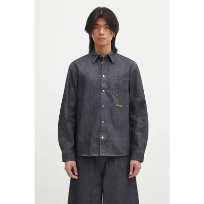 Zdjęcie Helmut Lang koszula jeansowa Curved Cl Shirt.Bkly męska kolor granatowy regular z kołnierzykiem klasycznym O09DM501