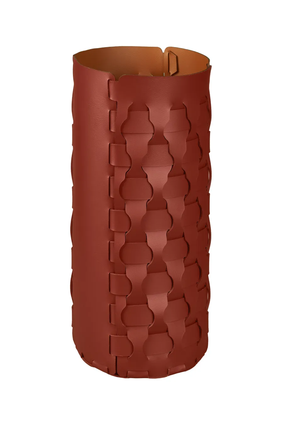 obrazek 1 Burgundowy stojak na parasole Dubai Ø22xH51 cm z naturalnej skóry z recyklingu