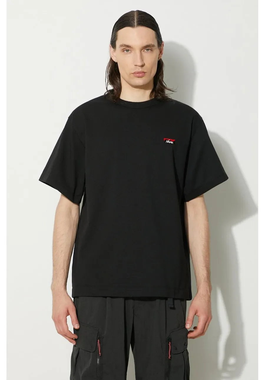 obrazek 1 Nanga t-shirt Eco Hybrid Box Logo Embroidery Tee męski kolor czarny z aplikacją NW2411.1G804.A