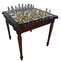 Zdjęcie Stół szachowy z onyksową planszą + eleganckie figury 35B+TAV593ONIX
