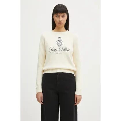 Zdjęcie Sporty & Rich sweter bawełniany Vendome Knitted damski kolor beżowy WS065606205WH37