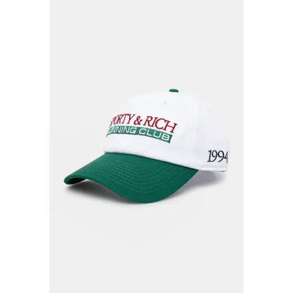 Zdjęcie Sporty & Rich czapka z daszkiem bawełniana Finish Line kolor biały z aplikacją AC040514167WH01