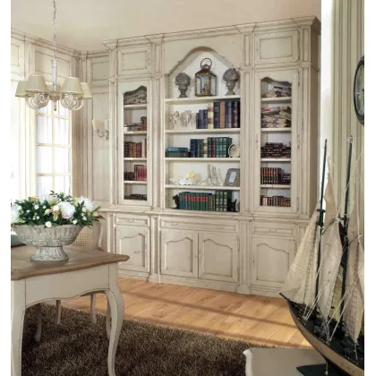 Zdjęcie Stylowa biblioteczka prowansalska Avignon wykonana z drewna - Interiors Italia