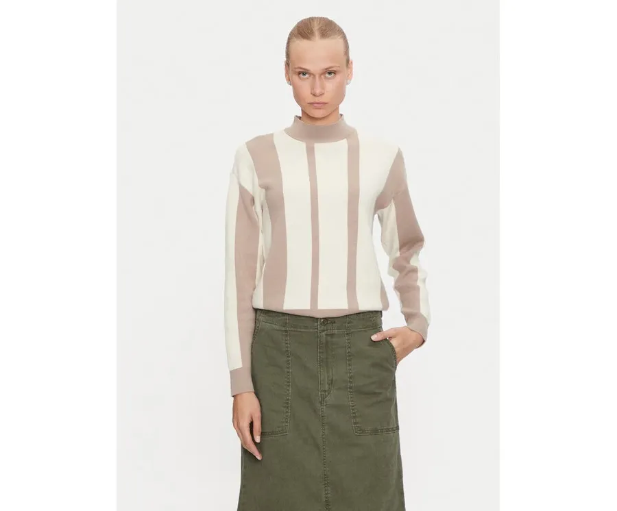 obrazek 1 Vero Moda Sweter Gold New Art 10311357 Beżowy Regular Fit