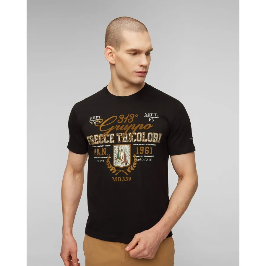 obrazek 1 Czarny T-shirt Męski Aeronautica Militare