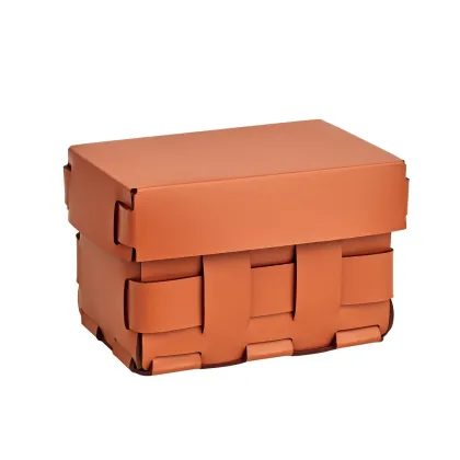 Zdjęcie Mały koszyk Bottega 12x19xH13 cm w wyjątkowym bursztynowym kolorze