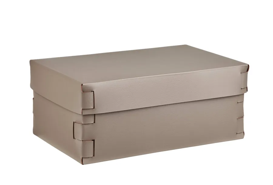 obrazek 1 Skórzane pudełko Snob 32x20xH13,5 cm w kolorze cappuccino